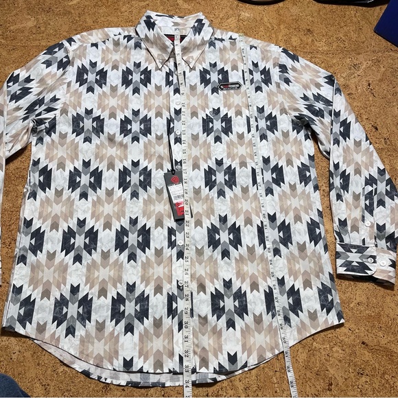 Rock & Roll Denim Men’s Classic Fit Aztec Print Button Down Shirt NWT Sz L - Picture 11 of 13